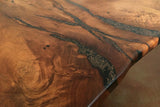 Root Live Edge Mesquite Rustic Dining Table Copper Inlay - La Casona Custom Furniture  - azcasona.net