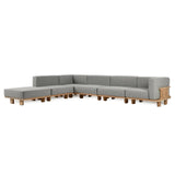 Hudson Outdoor 6pc Sectional - 
Natural/Gray