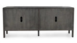 Elodie Solid Wood 4Dr Cabinet - Black-Natural