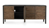 Elodie Solid Wood 4Dr Cabinet - Black-Natural