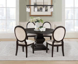Twyla 5-piece Round Wood Dining Room Table Set Dark Cocoa