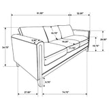 Islington 3-piece Upholstered Panel Arm Sofa Set Taupe