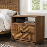 Santa Clara 2 Drawer Nightstand - Caramel Brown