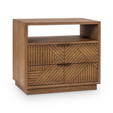 Santa Clara 2 Drawer Nightstand - Caramel Brown