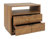 Santa Clara 2 Drawer Nightstand - Caramel Brown