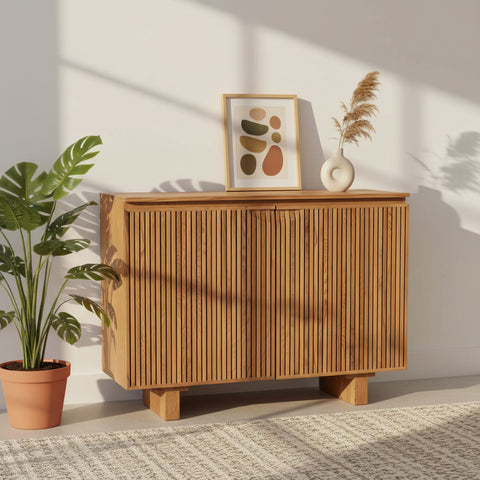 Roya Solid Wood 2Dr Cabinet - Tawny Brown