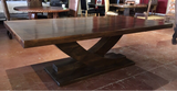 96” Custom Mesquite Wood Top Dining Table with Slide Alder Base