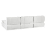 Haven Leather Modular 4pc Sectional w/ Ottoman - White