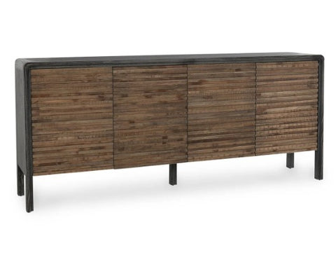 Elodie Solid Wood 4Dr Cabinet - Black-Natural