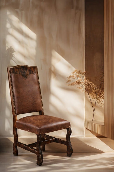 Montecristo Faux Leather and cowhide side chair