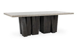 Simone Solid Wood Rectangle Dining Table - Olive Brown/Antique Gray