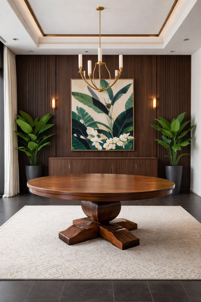Round Tear Drop Mesquite Rustic Dining Table