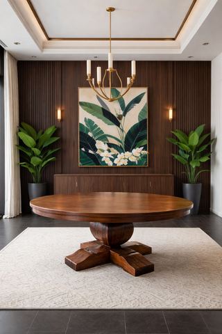 Round Tear Drop Mesquite Rustic Dining Table