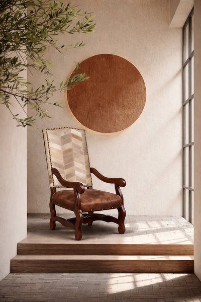 Dakota Faux Leather Seat Arm Chair