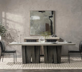 Simone Solid Wood Rectangle Dining Table - Olive Brown/Antique Gray