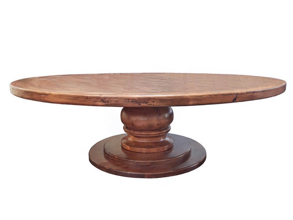 Round Pedestal Alder Rustic Dining Table - La Casona Custom Furniture  - azcasona.net
