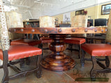 Round Pedestal Mesquite Rustic Dining Table - La Casona Custom Furniture  - azcasona.net